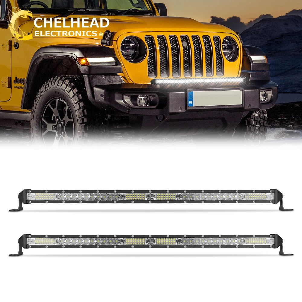 barra led atv off road light bar auto 4x4 led light 12v auxiliary driving lighting slim brightness 6000k 21'' car accessories