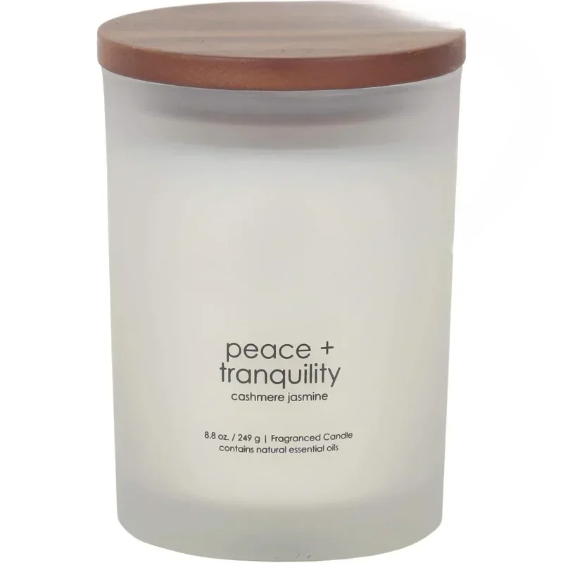 Scented Candle, Peace + Tranquility (Cashmere Jasmine), Medium Jar, Home Décor