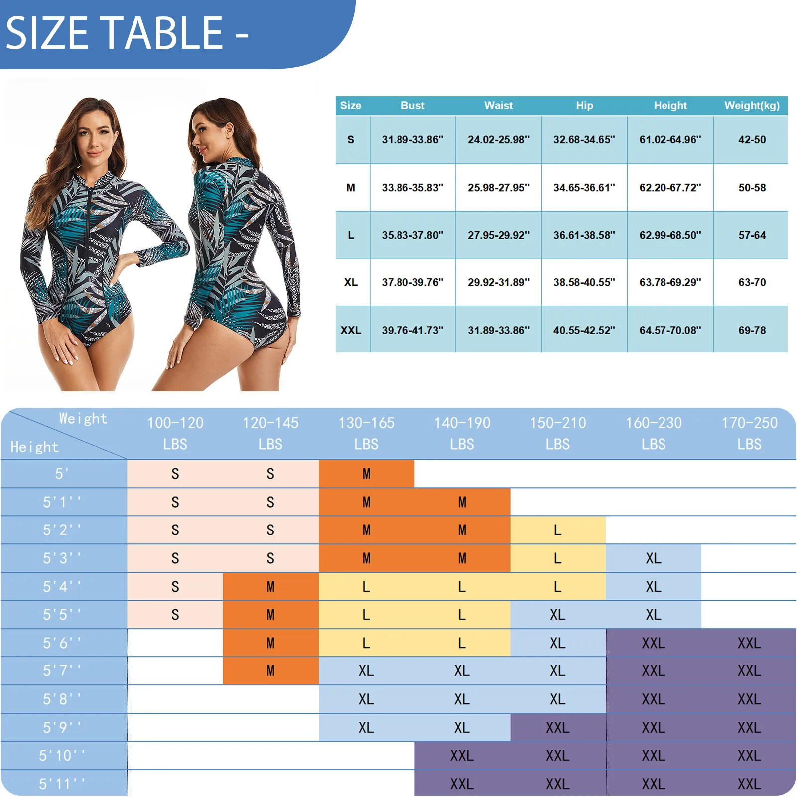 Women Ancient Pattern Two Piece Swimsuit Swimwear Long Sleeve+Briefs Tankini Sets Surfing Diving Swim Swimming Bathing Suit