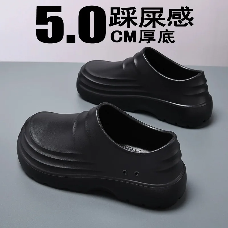 Work Shoes Waterproof, Oil-Proof, Non-Slip, Thick-Soled, Wear-Resistant, Special Soft-Soled Labor Protection Shoes for Kitchen