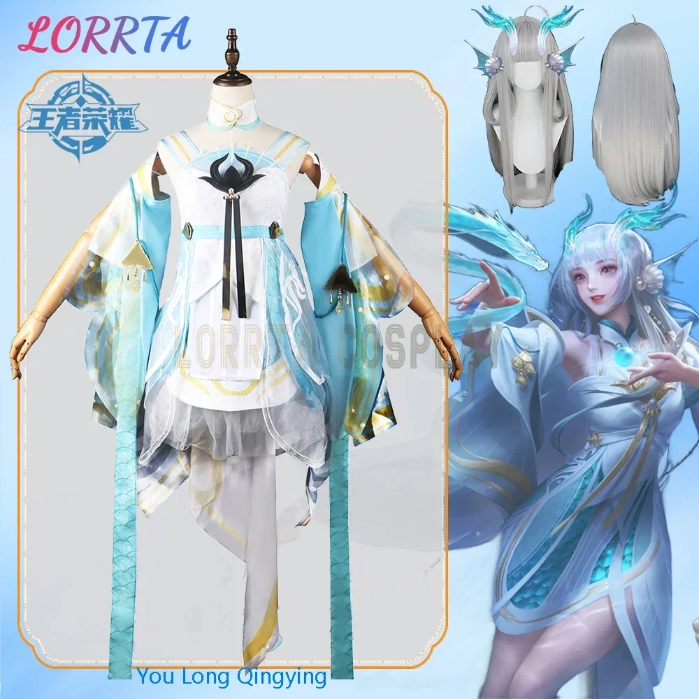 

Game Honor of Kings Xi Shi Cosplay Costume Wig XiShi Dragon Horns Mermaid Earrings Girls Women Halloween Carnivial Party Uniform