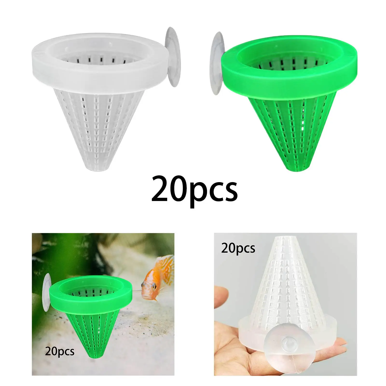 20 Aquarium Feeding Cups, Professional Multipurpose Portable Conical Feeding Cups for Indoor Use.