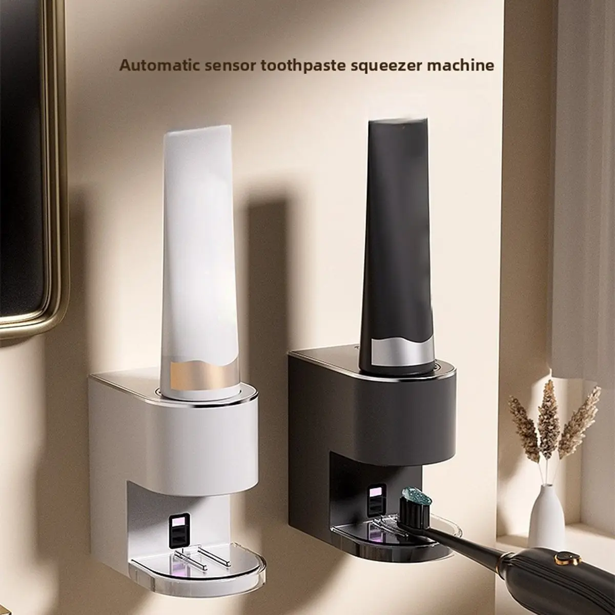 Fully Automatic Induction Toothpaste Squeezer Bathroom Wall Mounted Electric Toothpaste Squeezer for Kids and Adults A