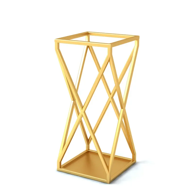 European-style Golden Light Luxury Home Umbrella Rack Hotel Lobby School Wrought Iron Umbrella Storage Rack Metal Shelf