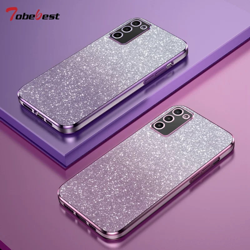 Shiny Glitter Plating Silicone Case for Samsung Galaxy A02S A03S A03 A04 A04E A05 A05S Soft Back Cover