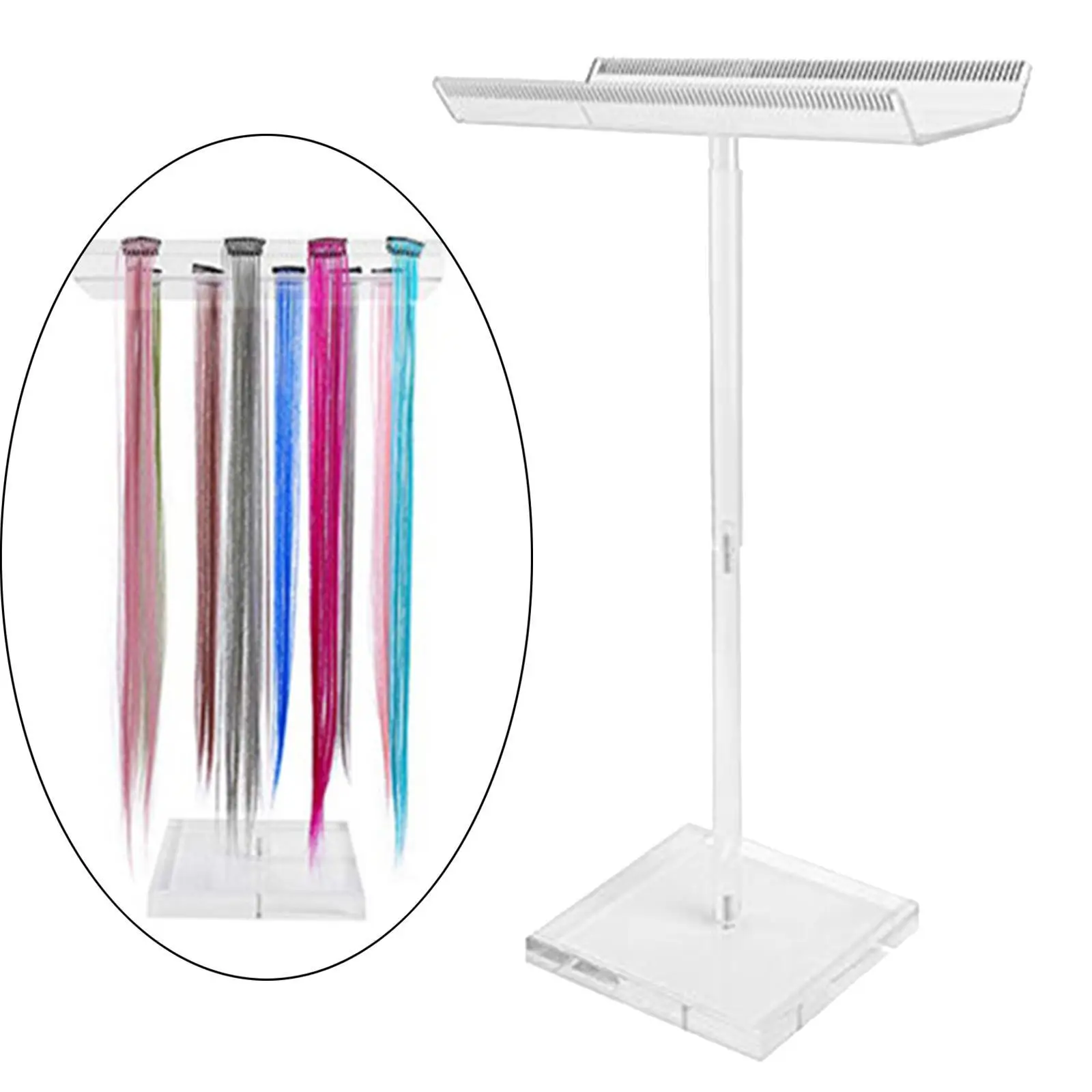 

Acrylic Hair Extension Stand Sectioning Hair Display Portable Transparent Hair Extension Hanger for Weaving Washing Curling