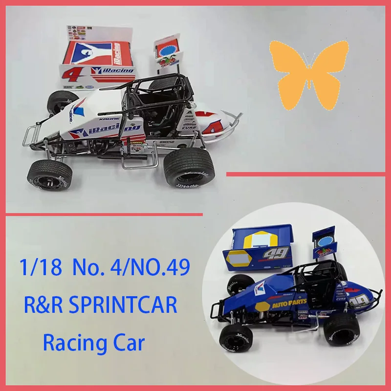

1/18 № 4/NO.49 R&R SPRINTCAR Гоночная машина, модель из сплава, классический сувенир для взрослых, статическая модель для демонстрации
