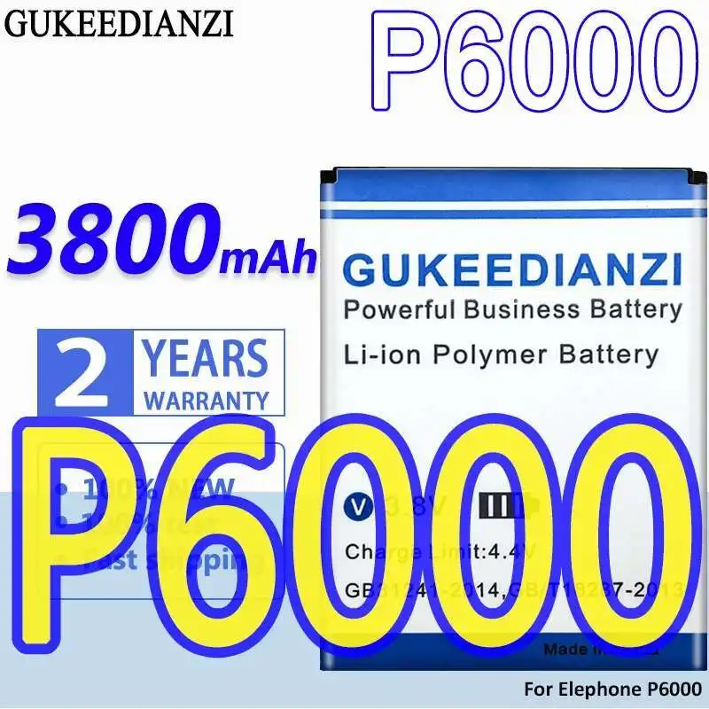 

3800mAh Mobile Phone Battery High Compatibility For Elephone P6000 Smartphone P6000 For