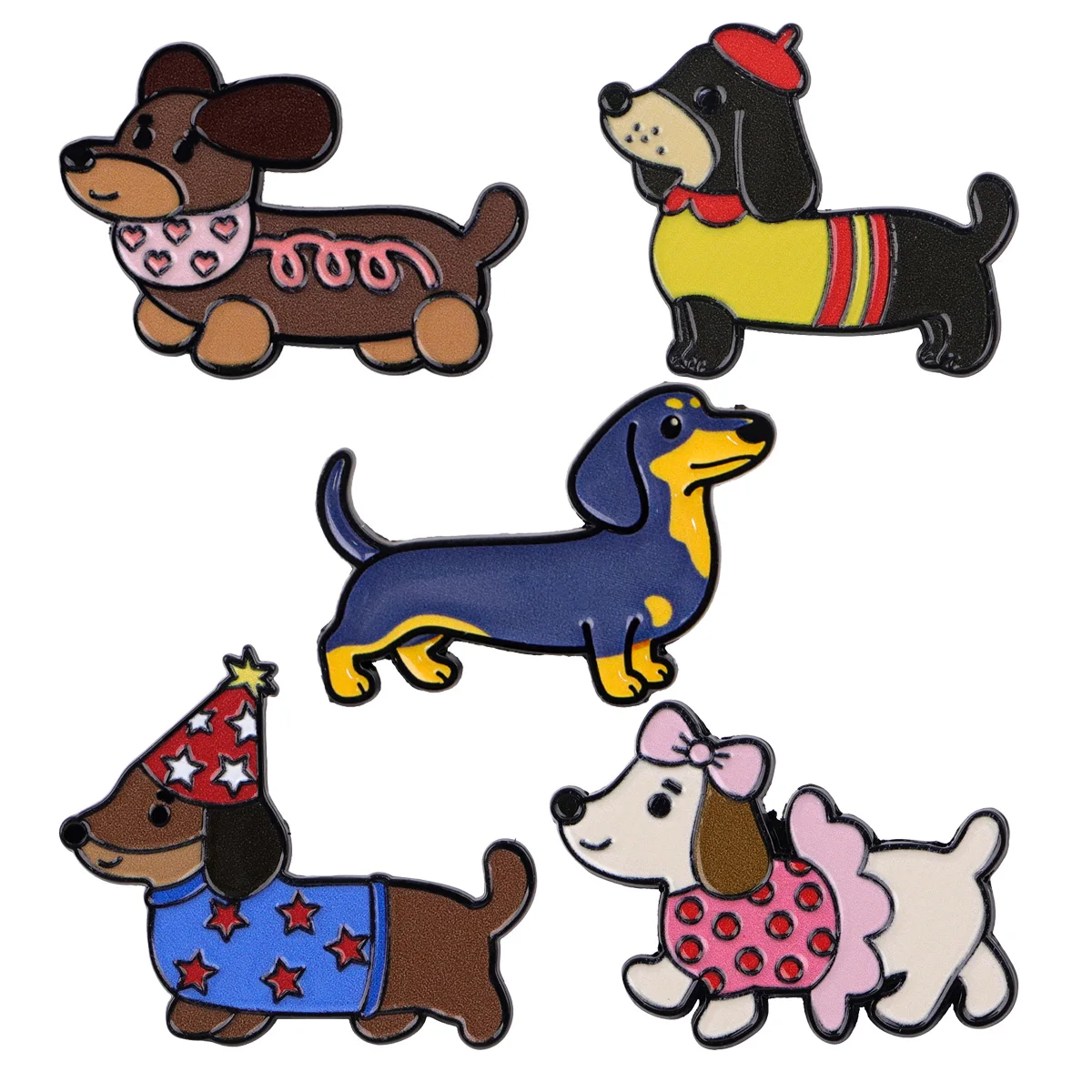 Mix 1-4 teile/satz Schöne Tragen Kleidung Hunde Emaille Pin Broschen Für Revers Pin Abzeichen auf Rucksack Zubehör mode Schmuck Geschenke