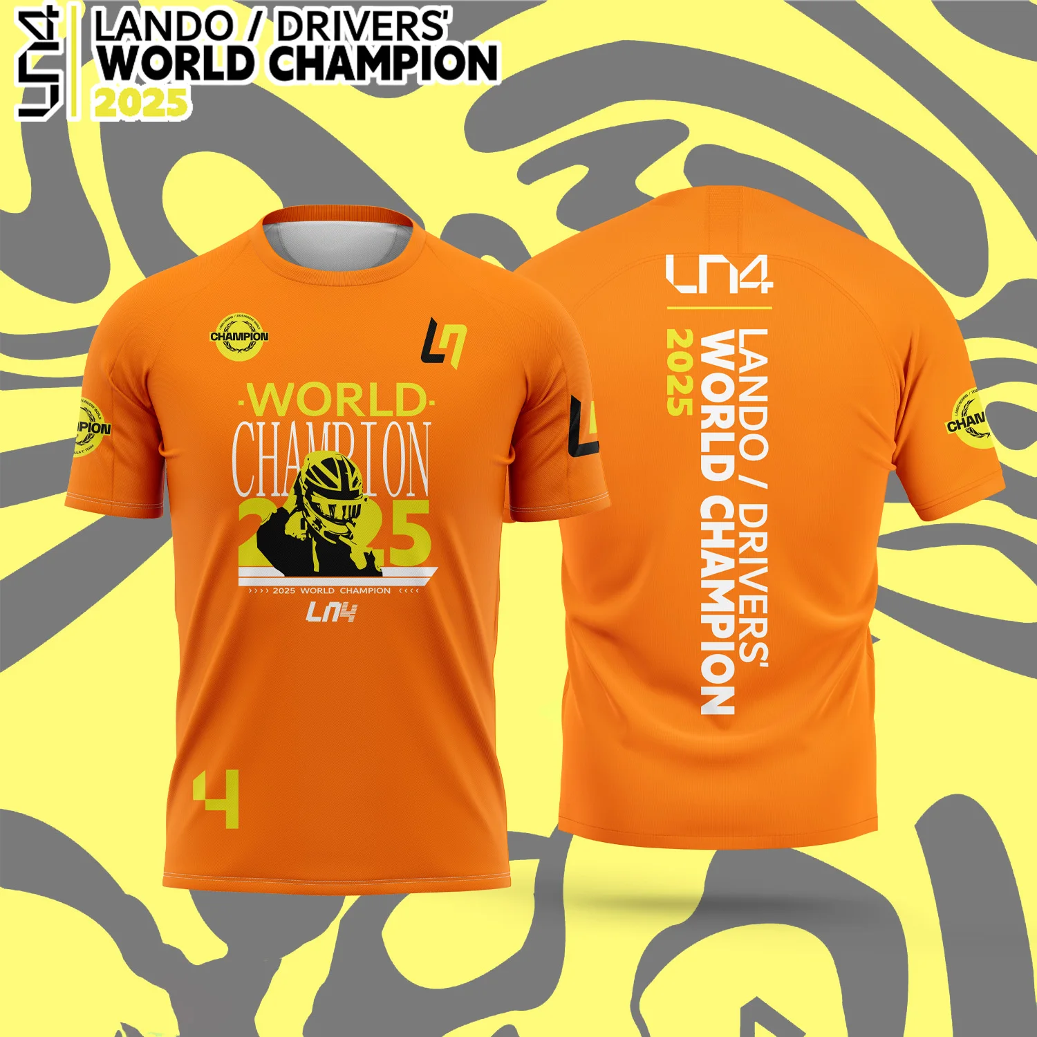 Lando Norris nouveau T-Shirt de célébration du conducteur du Champion du monde 2025 pour hommes et femmes, haut respirant décontracté pour fan LN4