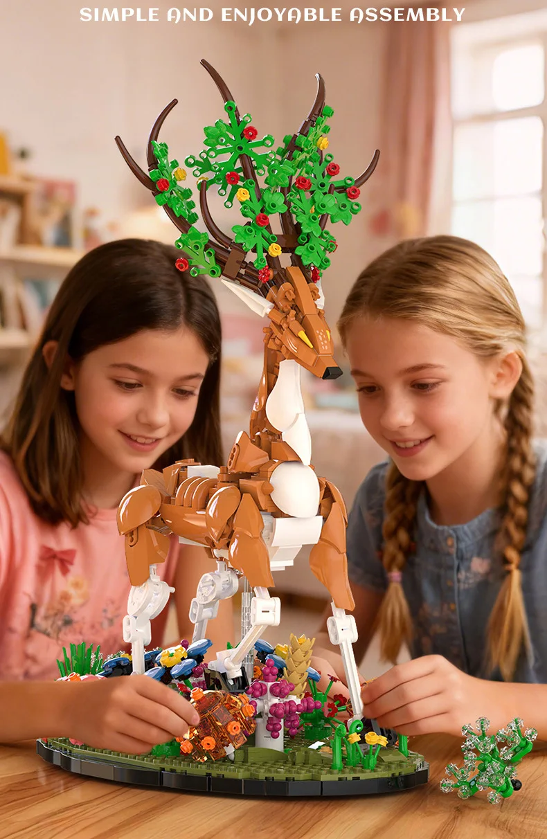 Idea Animals Moc Bausteine-Set: Waldhirsch-Modell zum Bauen – Lernspielzeug und Klemmbausteine-Kollektion für Geschenke und Heimdekoration – Detail 3
