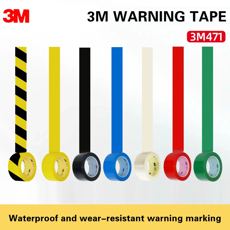 

3M 48mm x 33M Warning Tape 471 Non-Marking Floor Pvc Tape 5S Stripe Positioning Tape Marked Black and Yellow Identification Tape