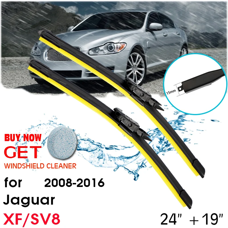 

Car Blade Wiper Window Windshield Rubber Silicon Refill Wiper For Jaguar XF/SV8 2008-2016 LHD/RHD 24"+19" Car Accessories