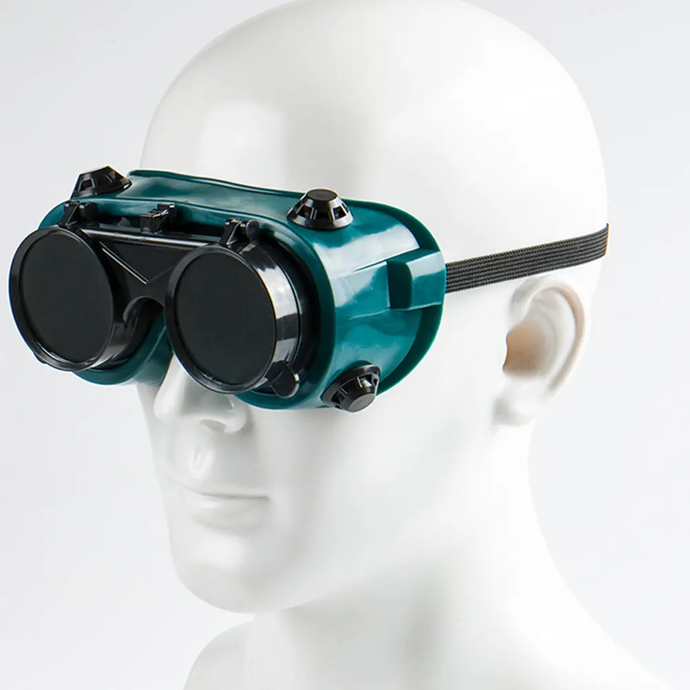 

1Pair Welding Goggles Flip-Up Welder Safety Glasses Eye Protection Anti-Scratch Vent Hole Design Comfortable Fit Welding Work