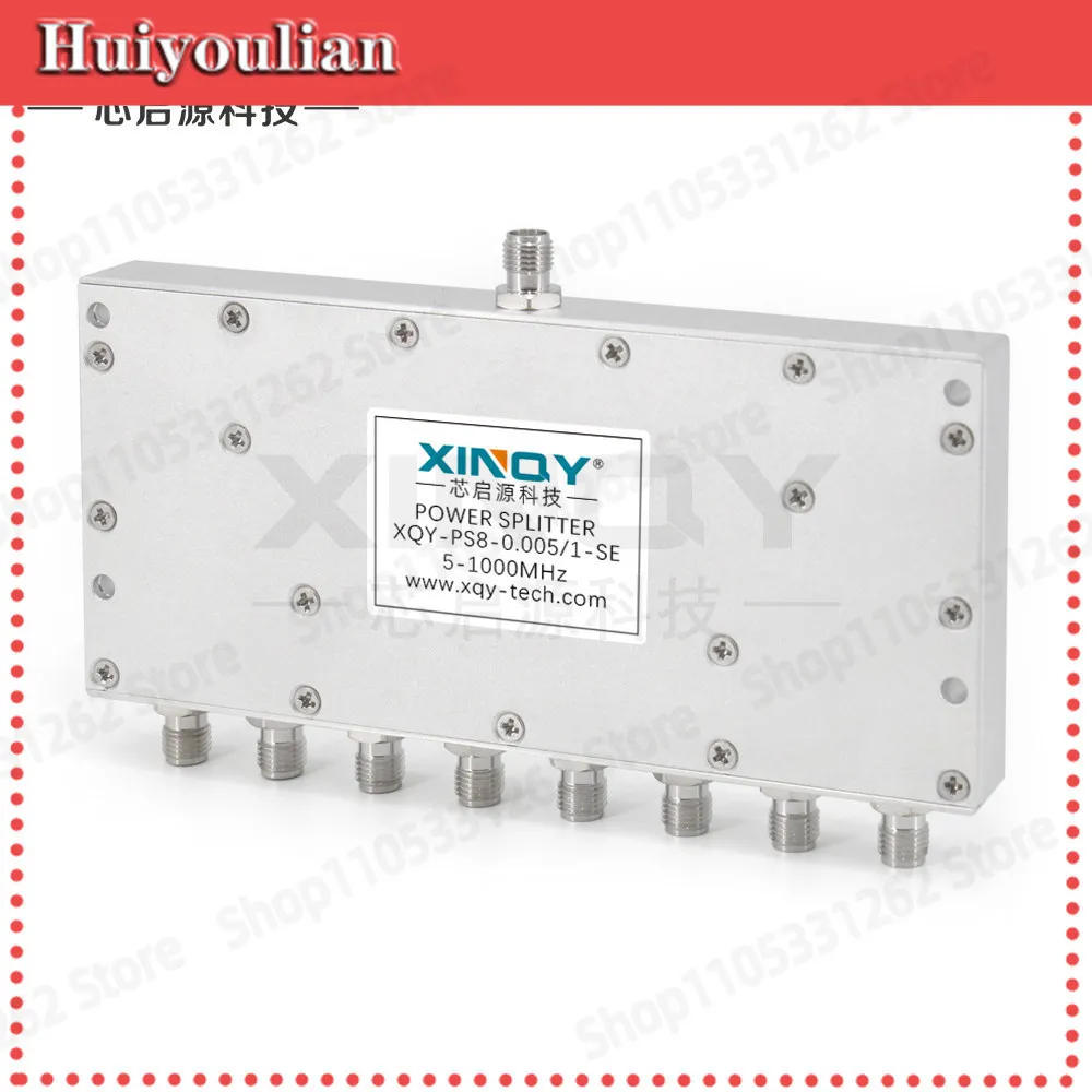 XINQY 8 Way SMA Microstrip Power Divider Combiner 5MHz to 1GHz for Clock Timing GNSS Reference L Band Base Station RF Splitter