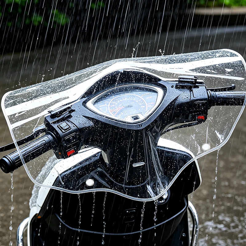 Transparent PVC Motorcycle Handlebar Rain Cover Waterproof Dashboard Screen Protector Visible Instrument Panel Dust Guard