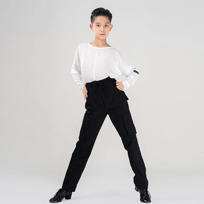 2026 New Latin Dance Tops For Boys Bat Sleeve Loose Shirts Samba Chacha Tango Dress Kids Latin Dance Practice Clothes DL11606 view 4
