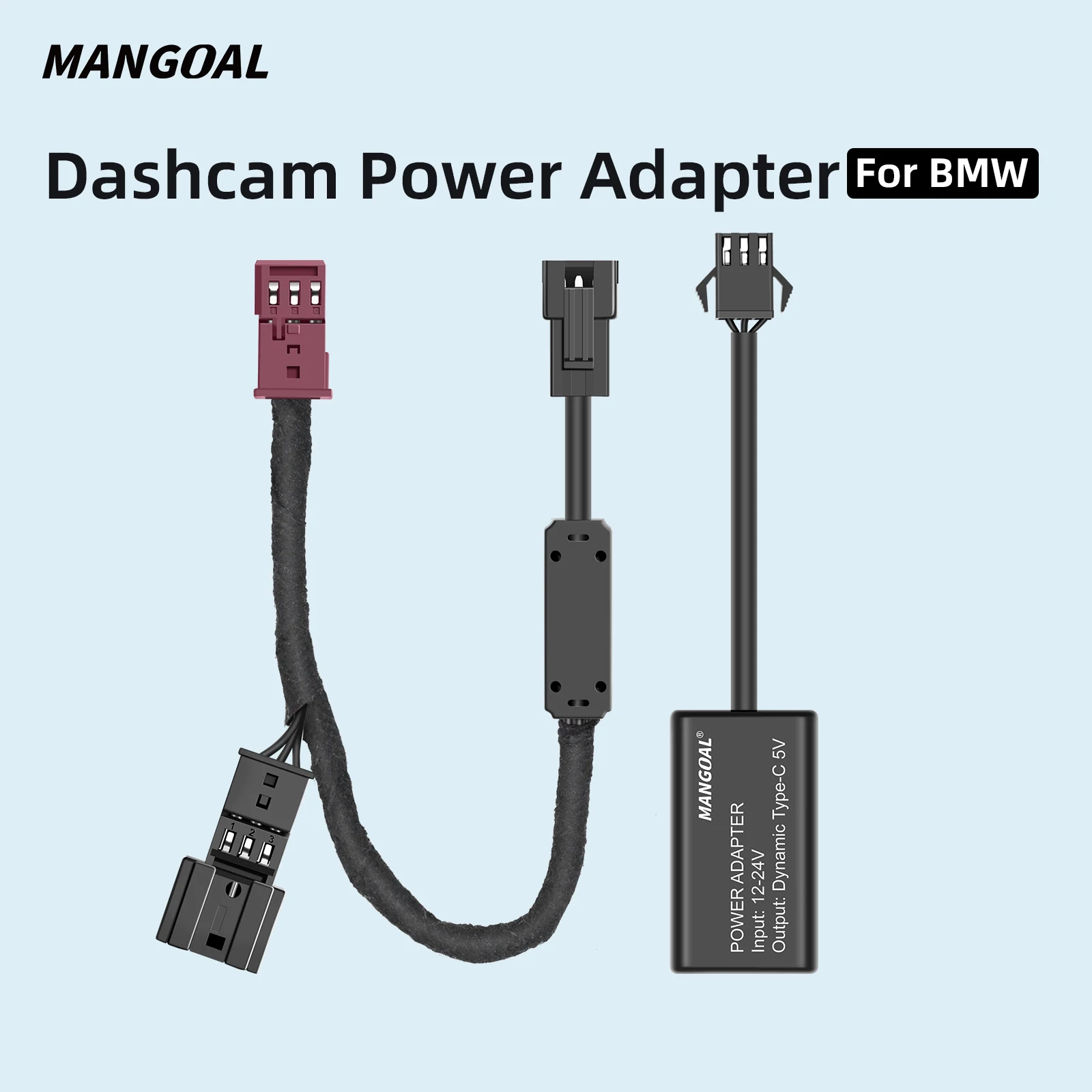 

10Pcs/8Pcs/5Pcs Mangoal Dash Cam Power Adapter For BMW With 3-Pin Rain Sensor Port Support Type-C USB Mini Micro Plug and Play