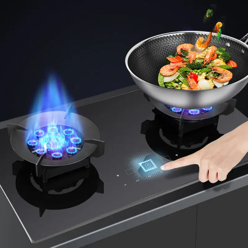 2-Burner Gas Stove with Smart Timer Flip Top and Glass Cooktop Battery Operated for RV and Outdoor Kitchen Use
