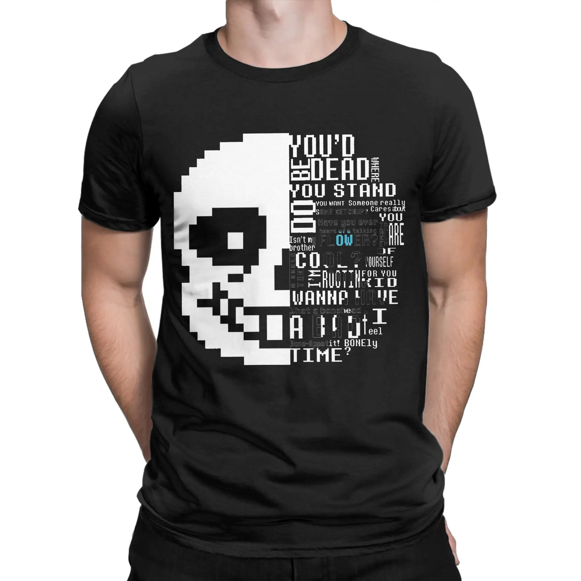 Harajuku Sans  Game Skull T Shirt For Men Women Cotton Short Sleeve Undertales Round Neck Summer TopsTops