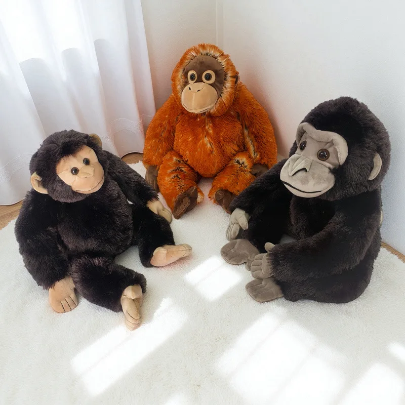 

Simulation Sitting Posture Gorilla Plush Toy Cute Red Orangutan Stuffed Animal Kids Soothing Sleeping Companion Doll