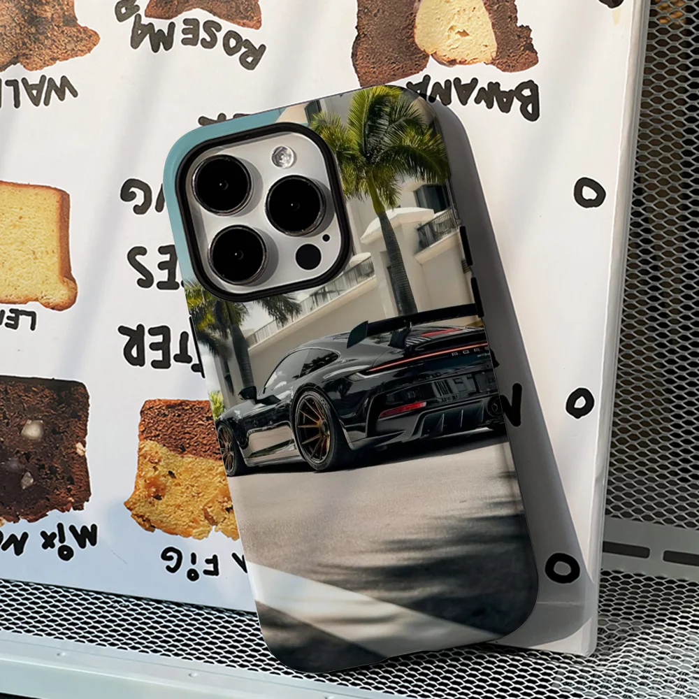 

911 P-Porsche 992 GT3RS Phone Case Phone Case Film Shell For IPhone 16 15 14 13 12 11 Pro Max Plus