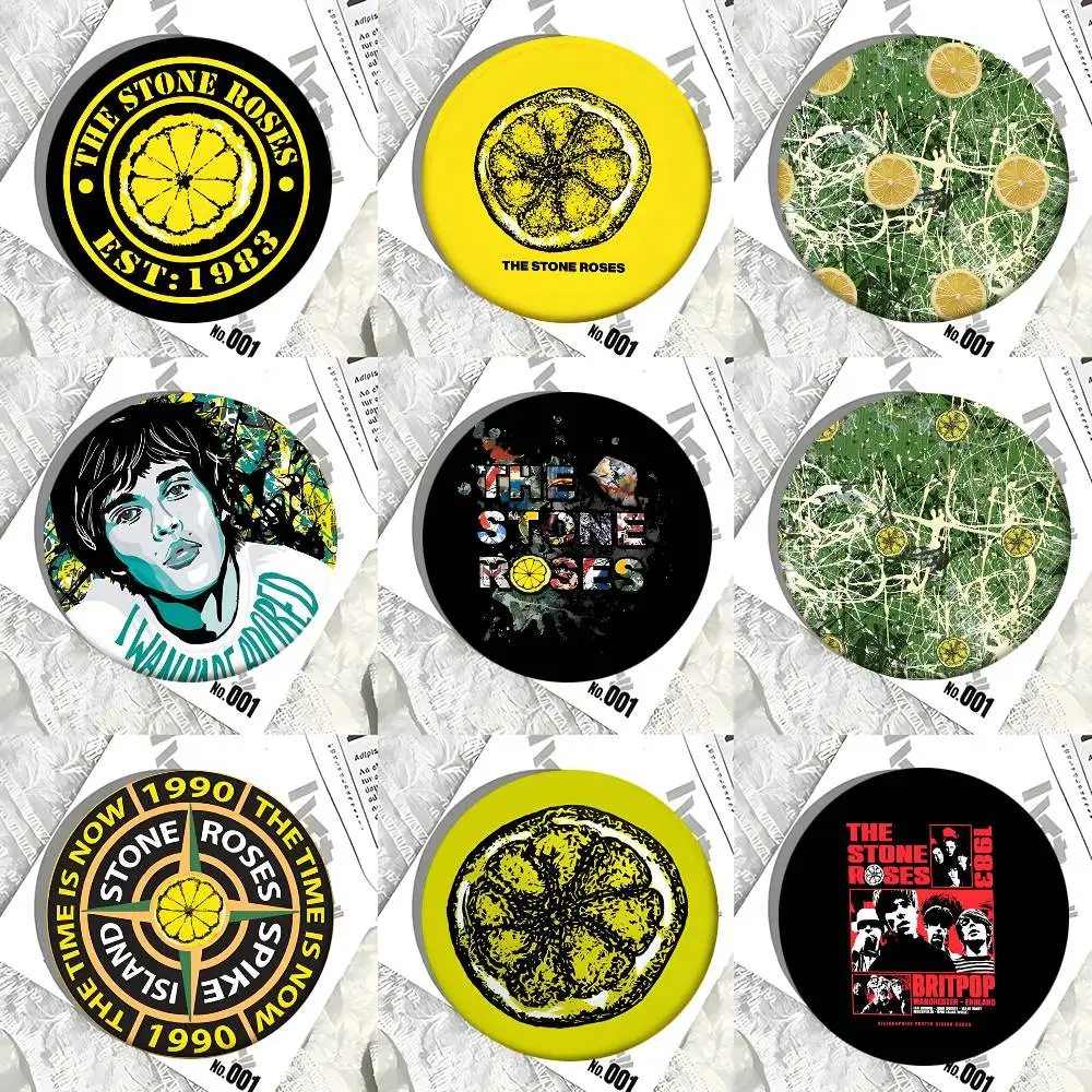 Rock Band S-Stone R-Roses Rundes Abzeichen Kreative Brosche Kleidung Rucksack Accessoires Anstecknadel