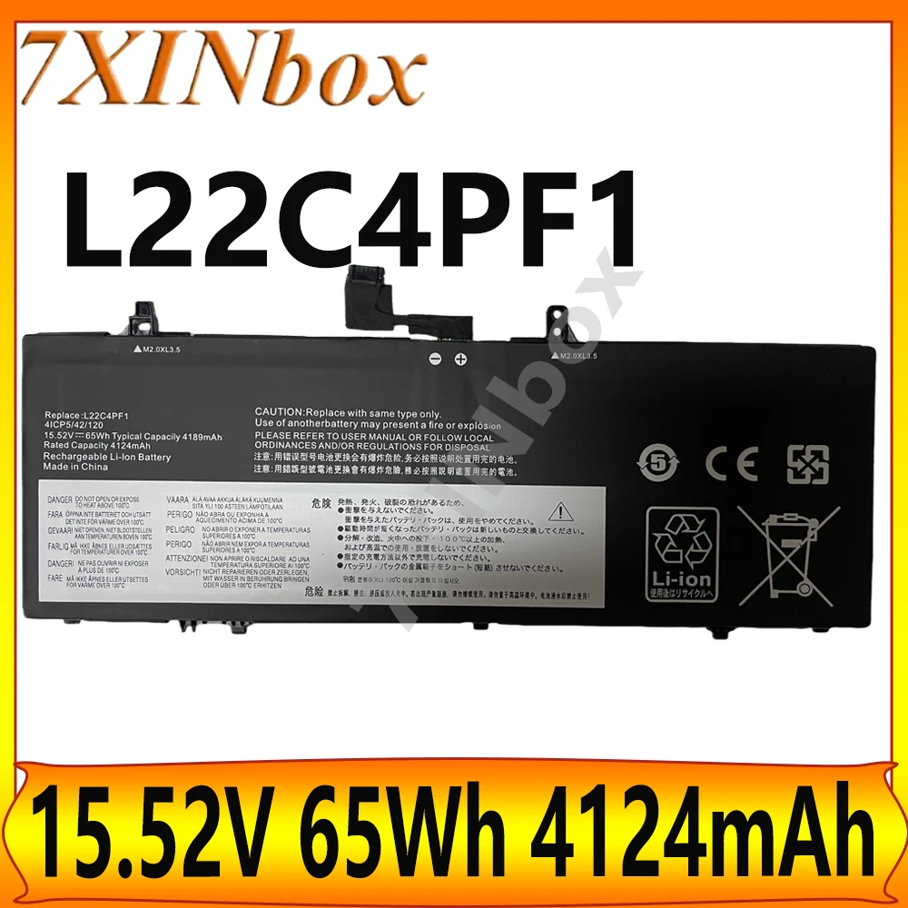 

7XINbox L22C4PF1 L22M4PF1 15.52V 65Wh 4124mAh Laptop Battery For Lenovo Yoga Slim 6-14IAP8 6-14IRP8 7-14IRP8 7-14IMH9 Series