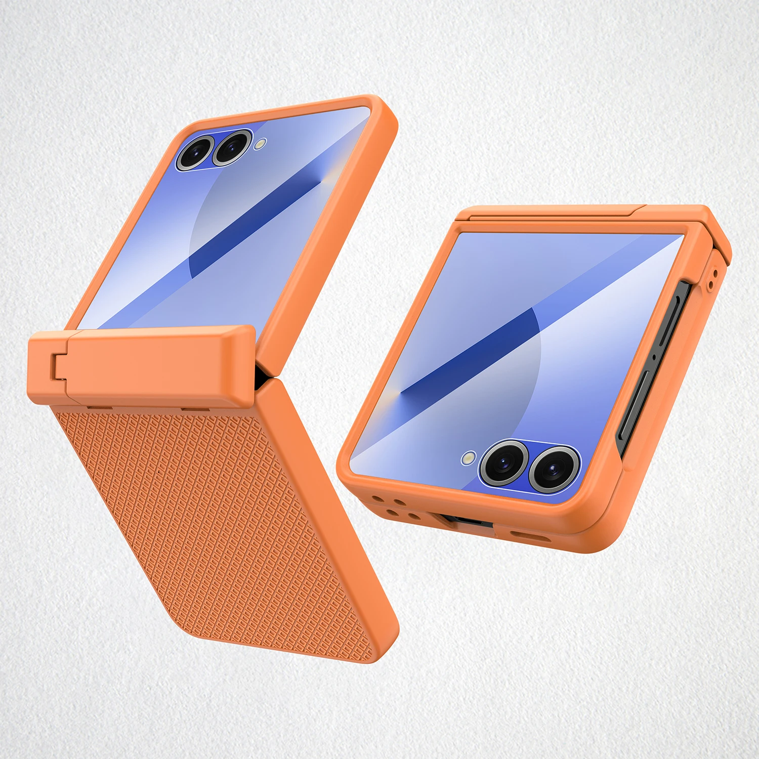 

VIETAO Hard PC Back Cover Phone Case With Build-in Invisible Bracket For Samsung For Galaxy Z Flip 7 Flip 6 Case With Glass Film