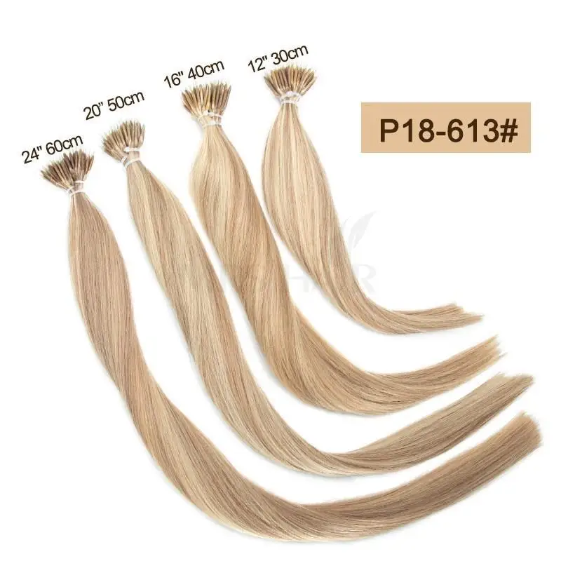 MRSHAIR Nano Rings Micro perline 100% estensioni dei capelli umani capelli non remy marrone biondo colore puro 50-200 fili 12 16 20 24 pollici