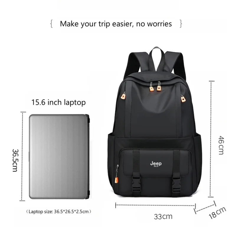 JEEP BULUO Travel outdoors Cycling Business office Brand 4 in 1 Men Backpacks Fashion High Quality Black 15.6 inches Laptop Bag