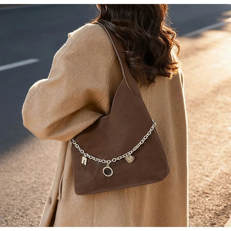 

2025 Autumn Winter Vintage Style Crossbody Bag for Women Small Chain Strap Shoulder Purse Multi-functional Casual Chic​