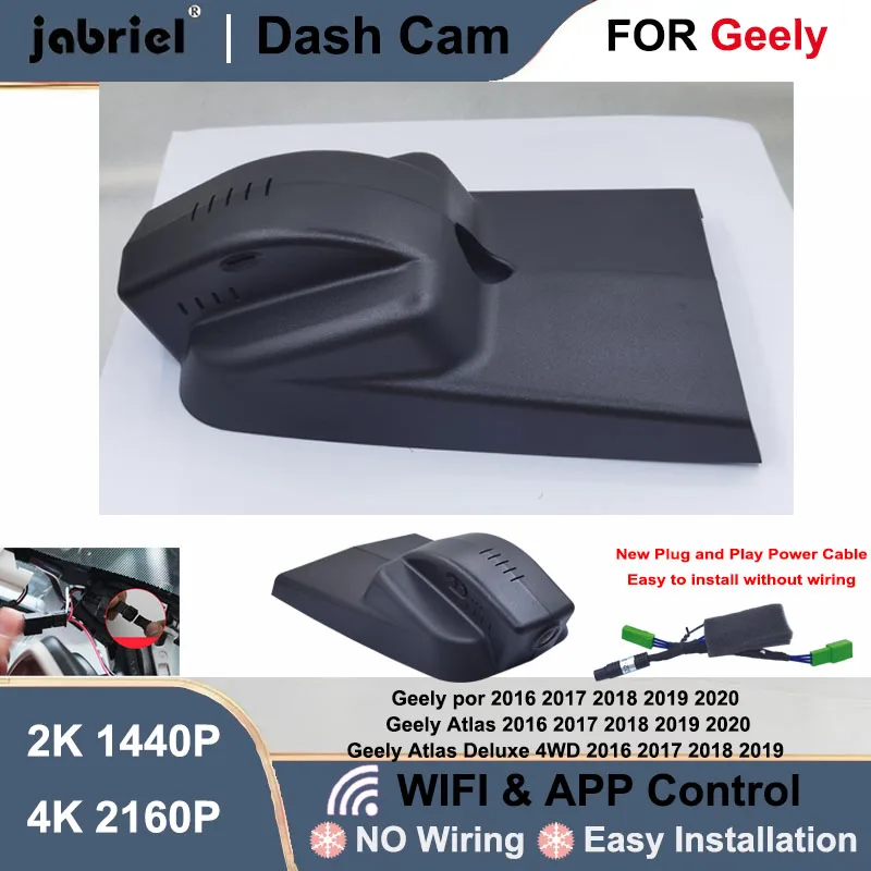 

Car DVR Dash Cam Front Rear Camera DVR 4K Wifi Plug and Play Video Recorder For Geely Atlas Por Deluxe 4WD 2016 2017 2018 2019