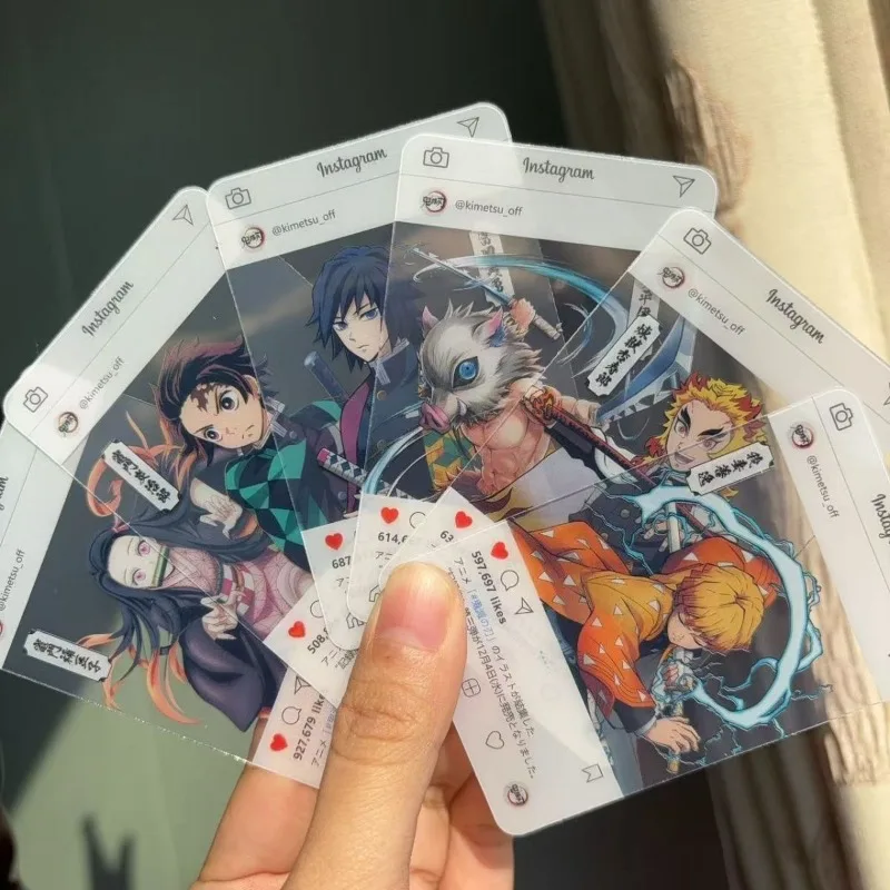 

Demon Slayer PVC Transparent Card Tanjirou Anime Action Figures Cartoon Postcard Desktop Decorative Bookmark Cute Goods Toy Gift