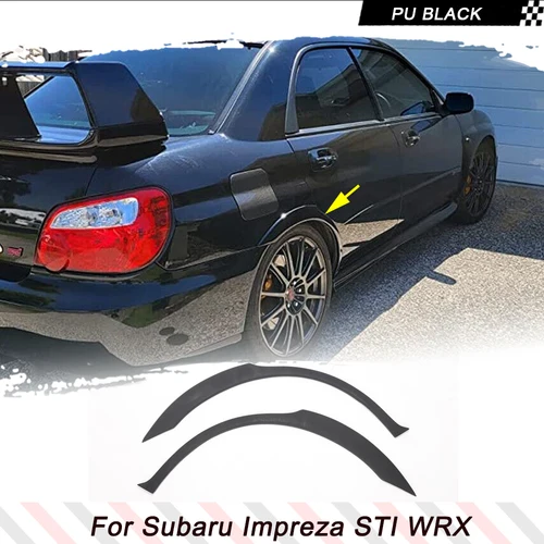 Para Subaru Impreza STI WRX 2002-2009 coche trasero ancho arco guardabarros bengalas embellecedor 2 uds Kits de carrocería de carreras guardabarros trasero ancho bengalas