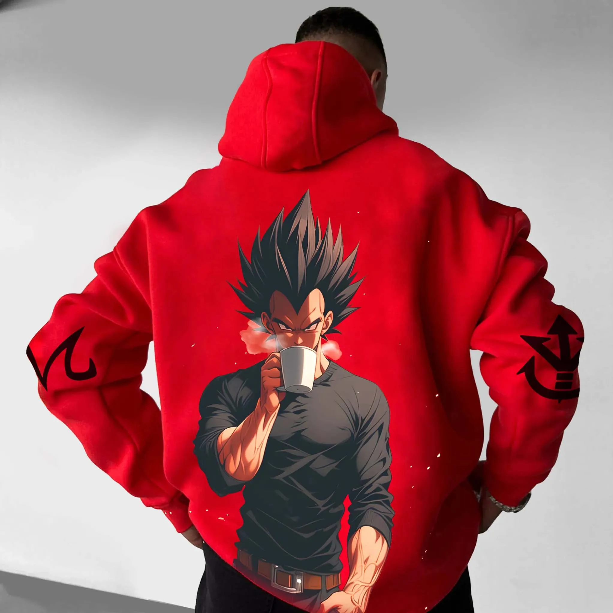 Bandai Asli Resmi Dragon Ball Animation Demon Man Obu Printing Sweater Hoodie Pria Ukuran Besar Kasual Outdoor Longgar