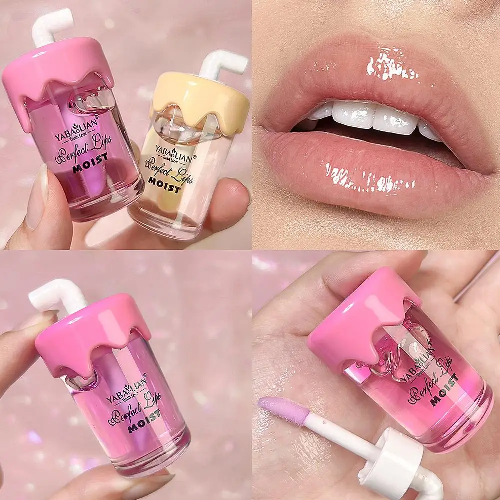 5.5g High-end Lip Gloss Mini Milk Tea Cup Matte Long-lasting Moisturizing Non-Drying Lifting Complexion Women's Lip Makeup