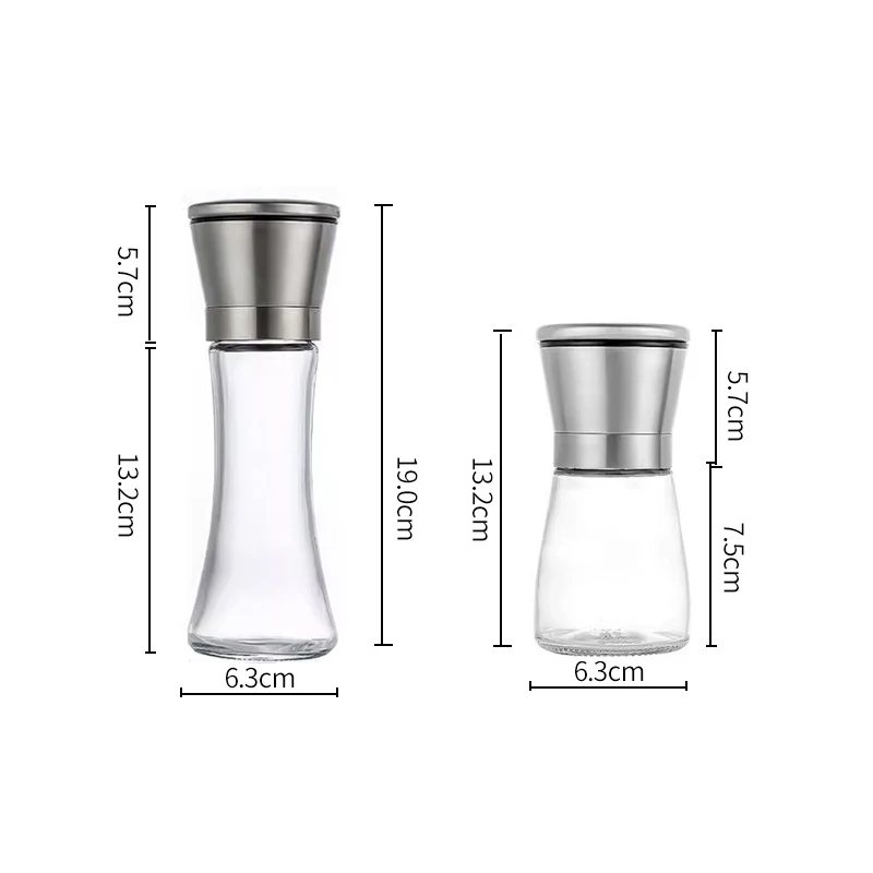 Multi-functional Pepper Shakers Set with Stand Stainless Steel Salt Pepper Mill Manual Spice Pepper Grinder Mill Milled Powder