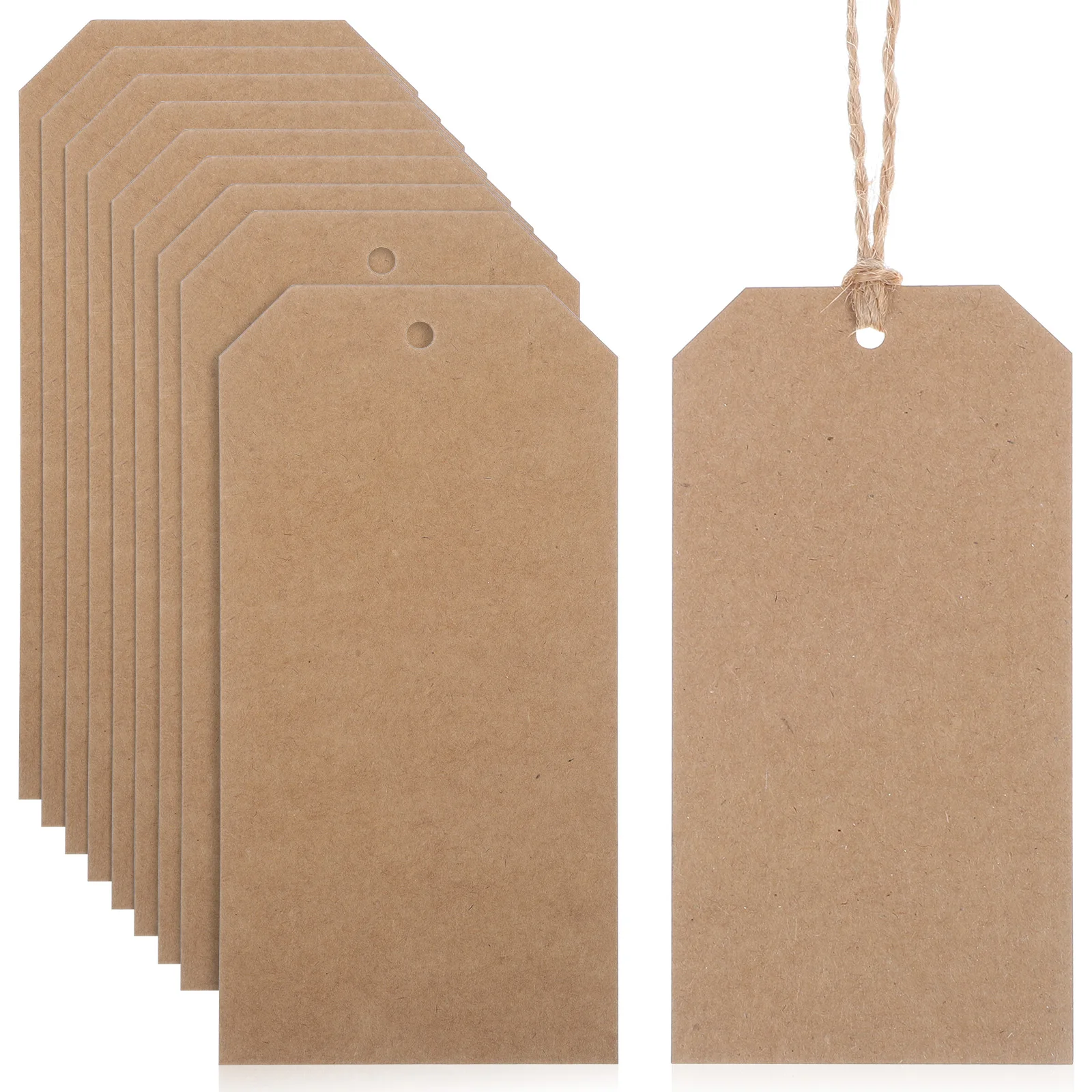 

200 pcs Kraft Paper 12x6cm Brown 20m Jute Twine Blank Labels For DIY Craft Clothing Multi Purpose File Folder Tags