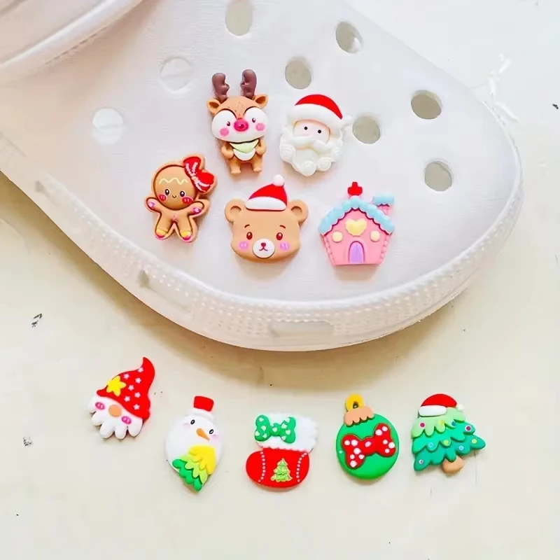 

New 10PCS Christmas Charms for DIY Shoe Decoration for Clogs and Sandal Decoration Christmas Series and Festive Occasions