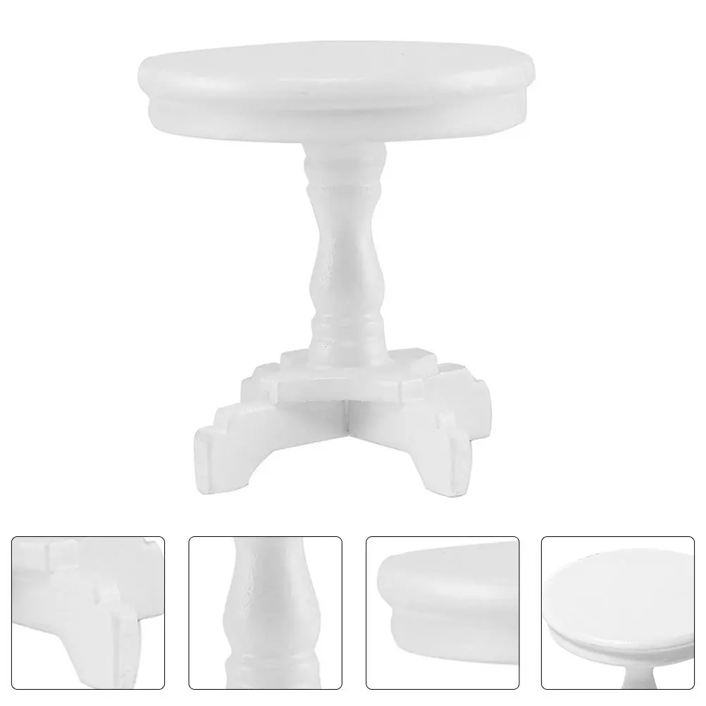 

Small Round Mini Coffee Table Wooden Material Smooth Edges Safe for Children Playhouse Living Room Dining Room Bedroom Micro