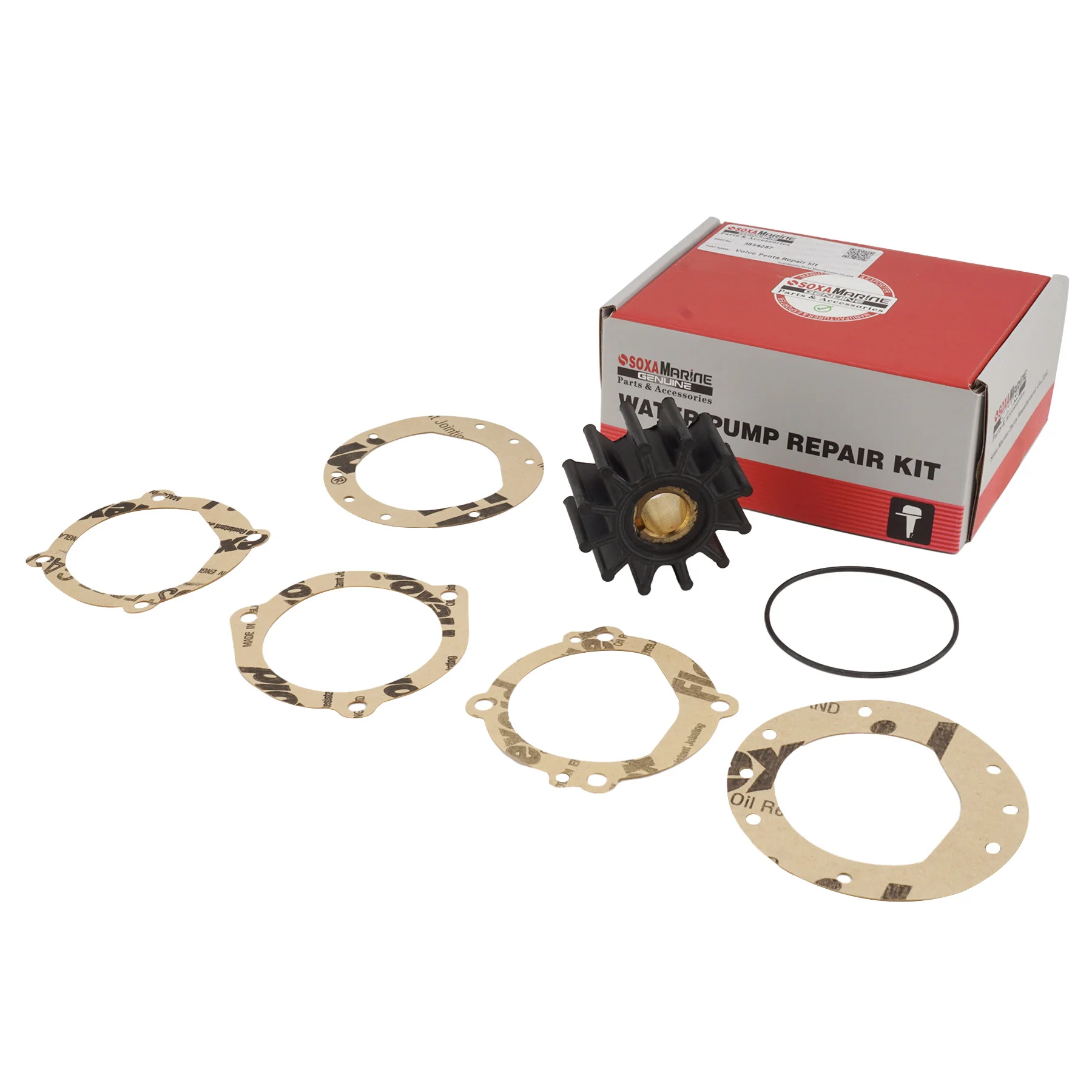 Water Pump Flexible Impeller Kit Fits for Yamaha 101-03-01 Sherwood 09959K Jabsco 18838-0001 for Volvo Penta 835512 18-3046