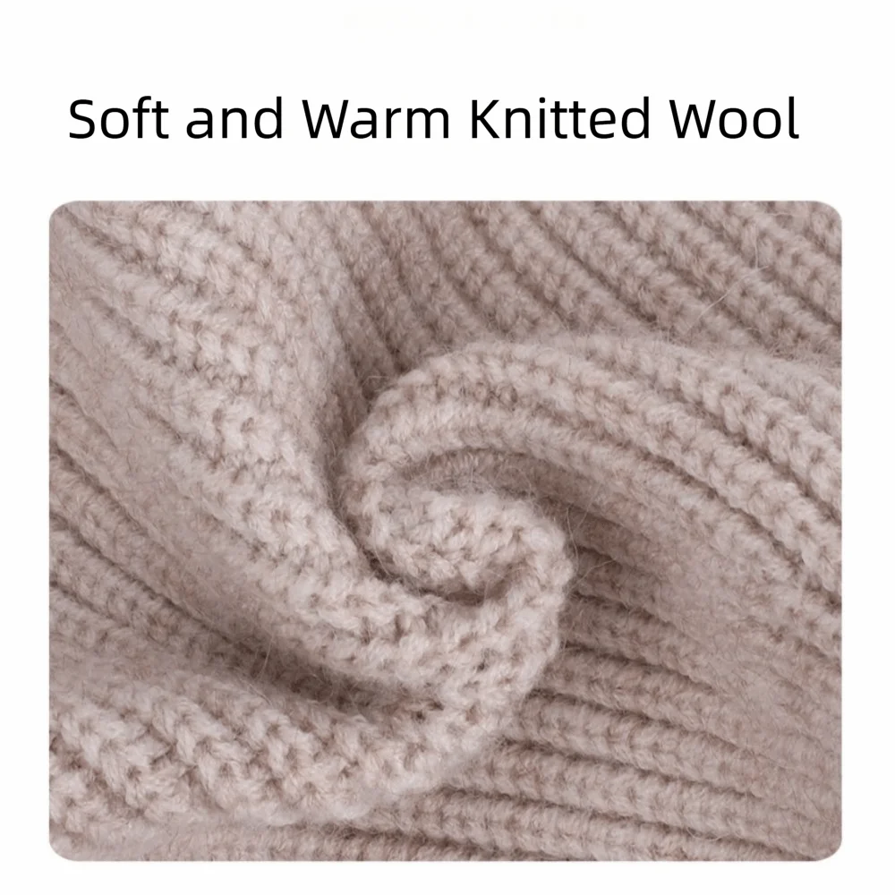 3 Piece Set Hat Scarf Gloves Set Long Scarf Soft Material Woolen Head Cap Neck Protection Design Anti Slip Gloves