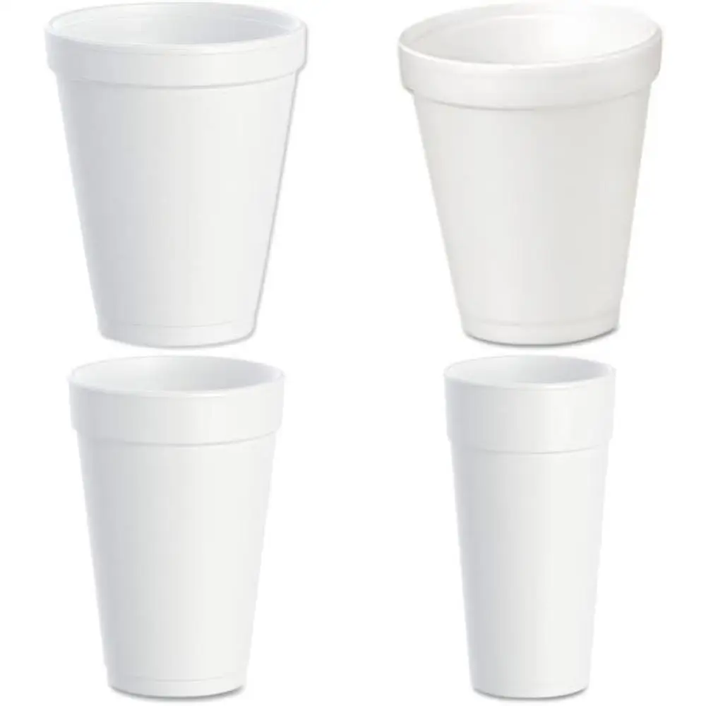

Insulated Foam Cups 10 oz White, 1000 Pack for Hot and Cold Beverages, Reusable and Eco-Friendly