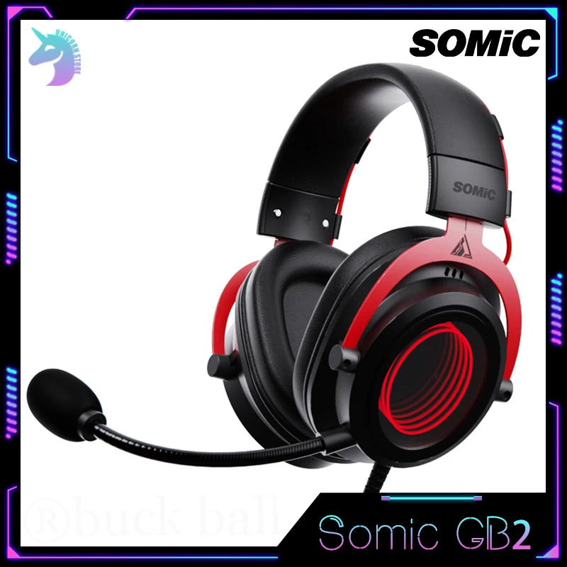 

Игровые наушники Somic GB2, проводные наушники, игровая гарнитура с микрофоном, 7.1, наушники с испусканием света, наушники с низкой задержкой Esports
