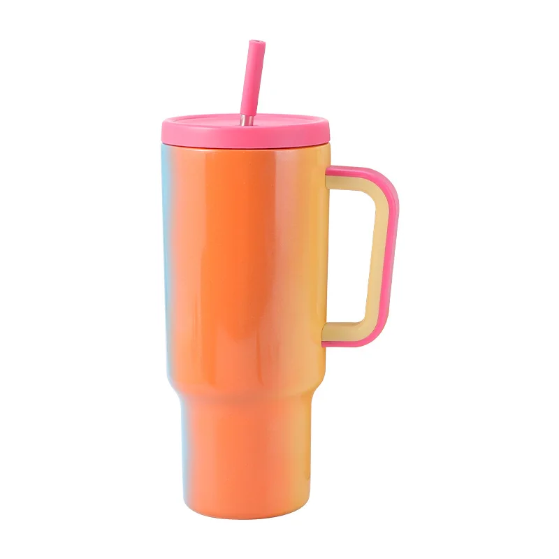 الأكثر مبيعا 40oz كوب سيارة من القش 304 الفولاذ المقاوم للصدأ سعة كبيرة الحفاظ على الباردة كوب الثلج مع مقبض كوب معزول