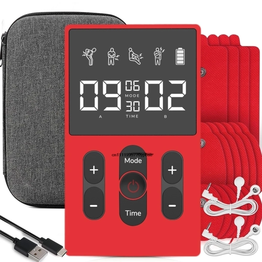 TENS meridian massager EMS multifunctional with 12 modes and 36 levels of intensity timed dual channel output