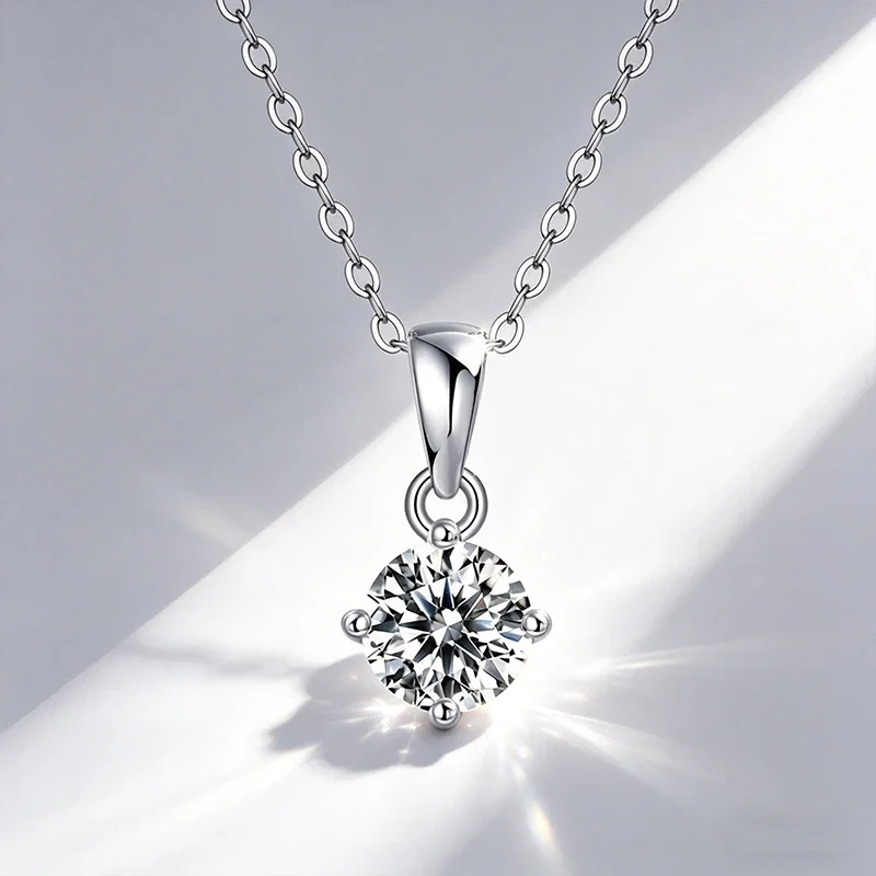 1CT Moissanit S925 Sterling Silber Schmuck mit GRA-Zertifikat Anhänger 1 Karat Halskette Großhandel D VVS Farbe Moissanit Damen – Detail 15