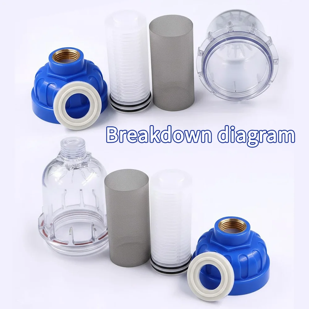 Pagoda Brass Barb Hose Adapter Coupler Joints 6-25mm 1/2 Inch 40 Micron Prefilter with Reusable 316 Stainless Steel Screen