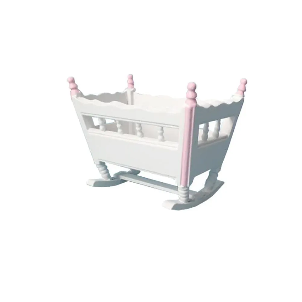 

1Pcs Dollhouse Cradle Mini Bassinet for Children Playroom Decoration High Quality Kid Safe Household Companion Stimulates